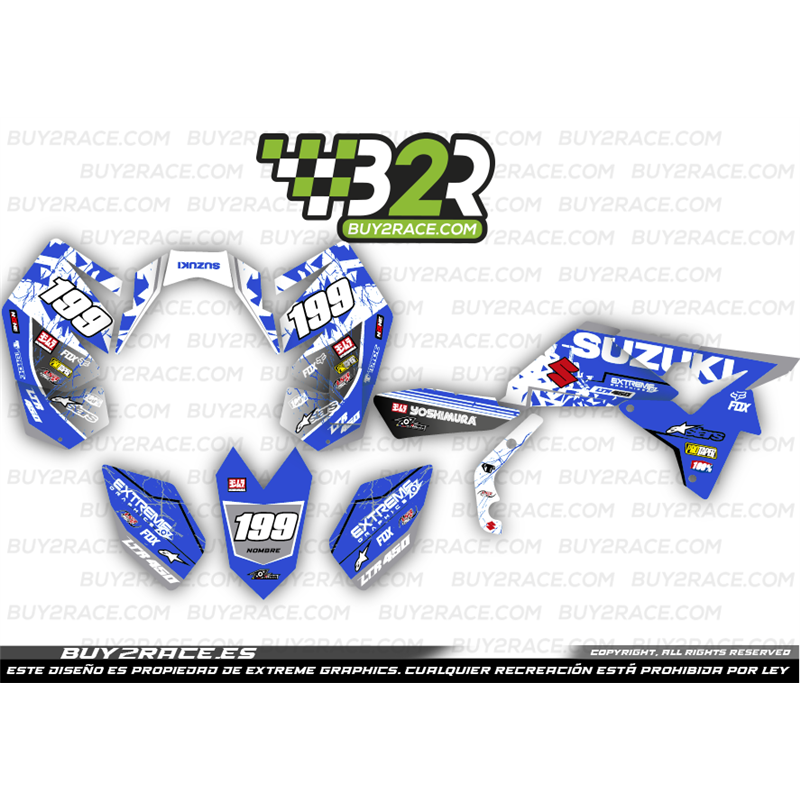 Kit adhesivos Suzuki LTR 400 azul