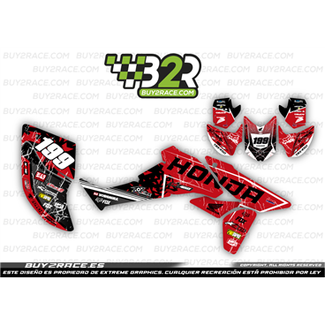 Kit adhesivos personalizable TRX450 rojo y azul