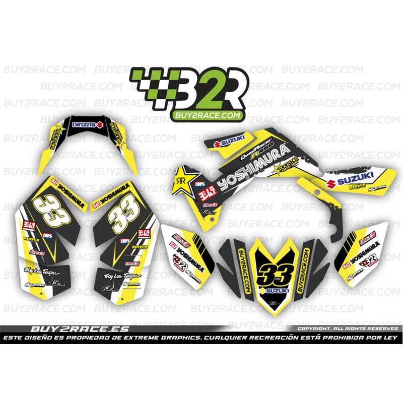 Kit adhesivos personalizable Suzuki LTR 450 Yoshimura azul