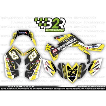 Kit adhesivos personalizable Suzuki LTR 450 Yoshimura azul